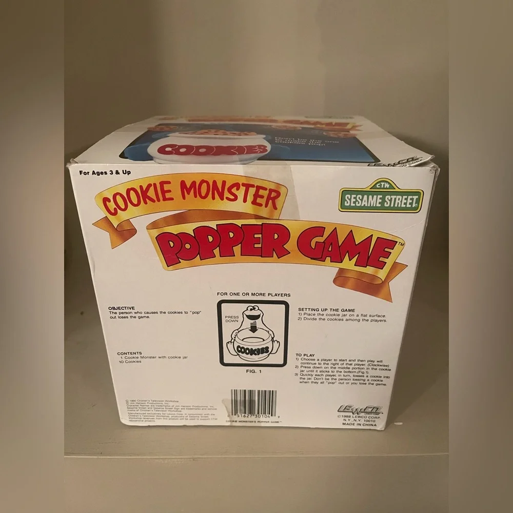 Rare 1989 Cookie Monster Pop Up Game Lewco Corp Sesame Street - Missing 1 Cookie